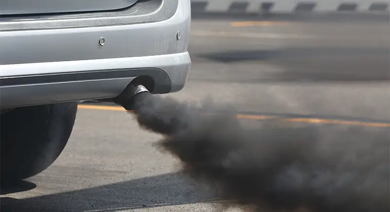 Vehicle exhaust coming from exhaust pipe