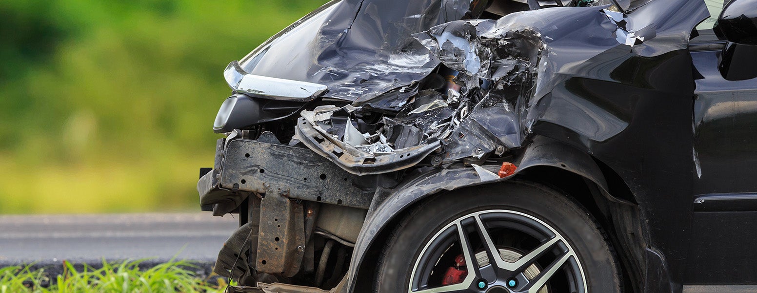 A bumper in an accident